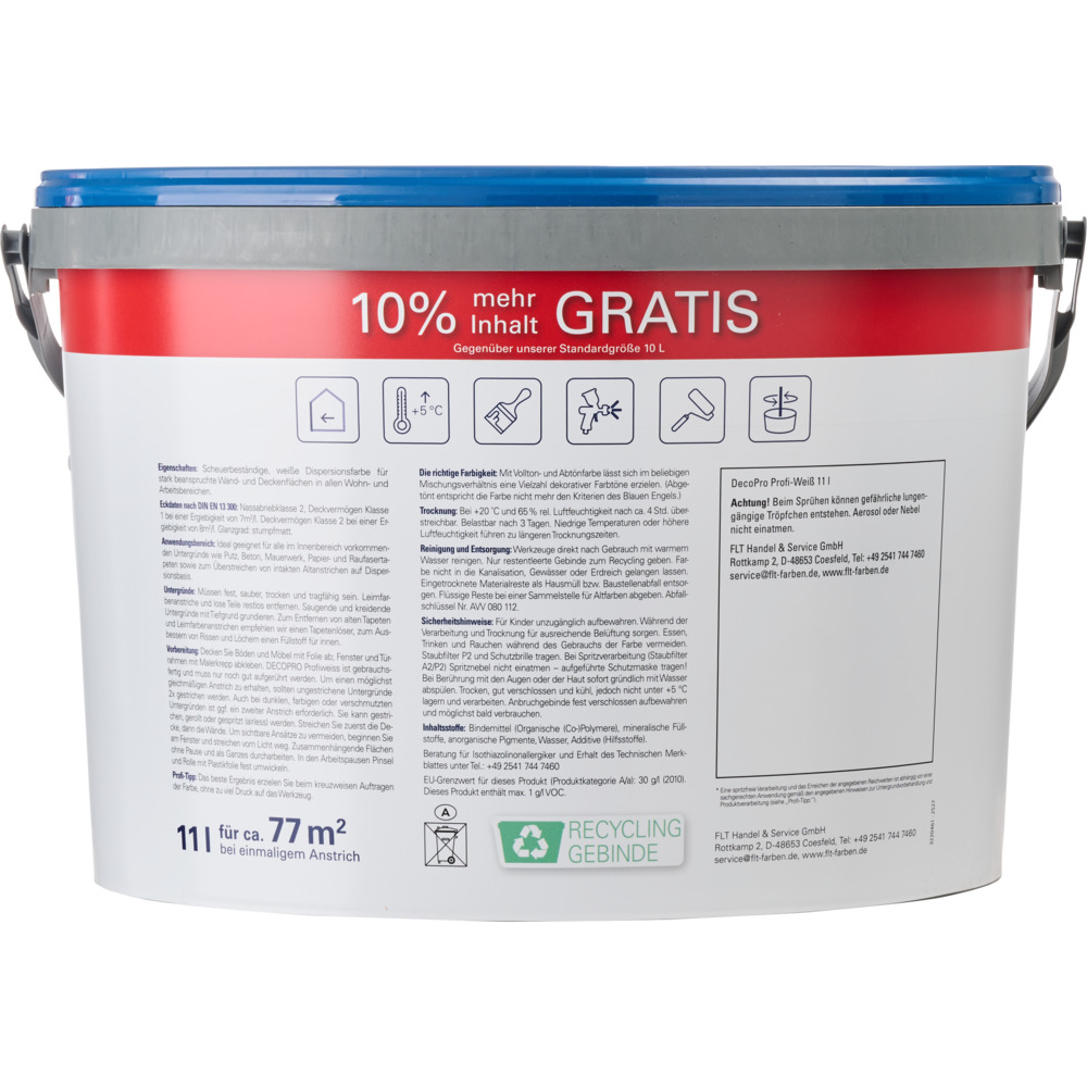DECOPRO Profiwei&szlig; 11 Liter matt hochdeckend image number 2