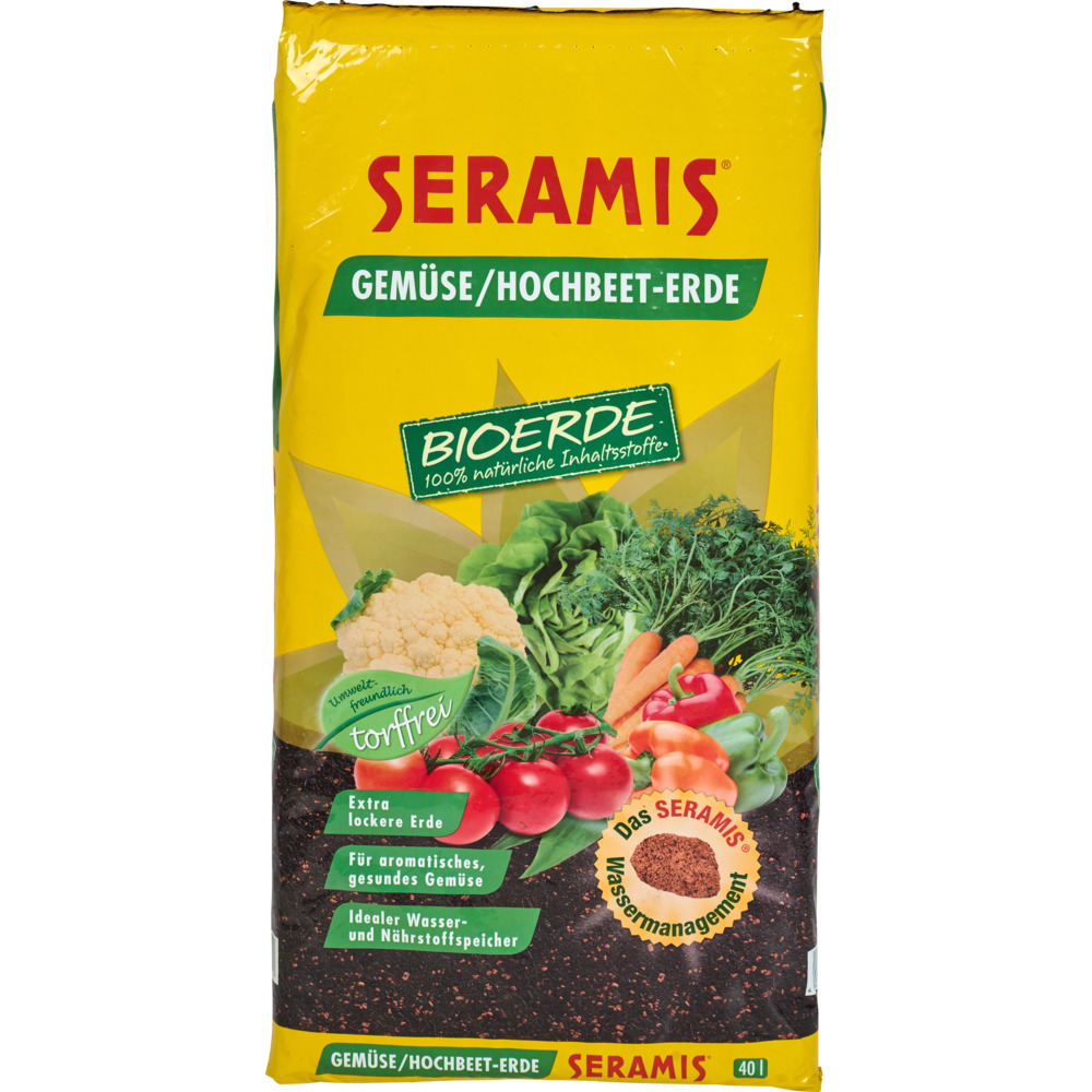 Seramis Gem&uuml;se/Hochbeet-Bioerde ohne Torf 40 Liter