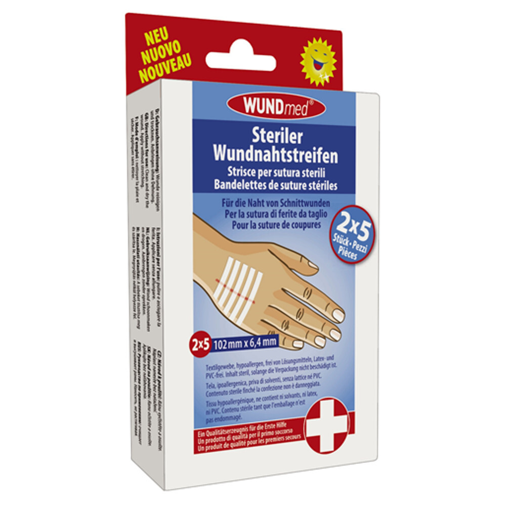 Wundnahtstreifen 2 x 5 Stück hypoallergen aus Textilgewebe