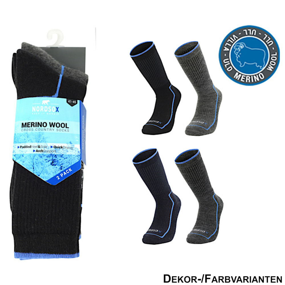 Damen und Herren Merino Socken 2er Pack, sortiert image number 1