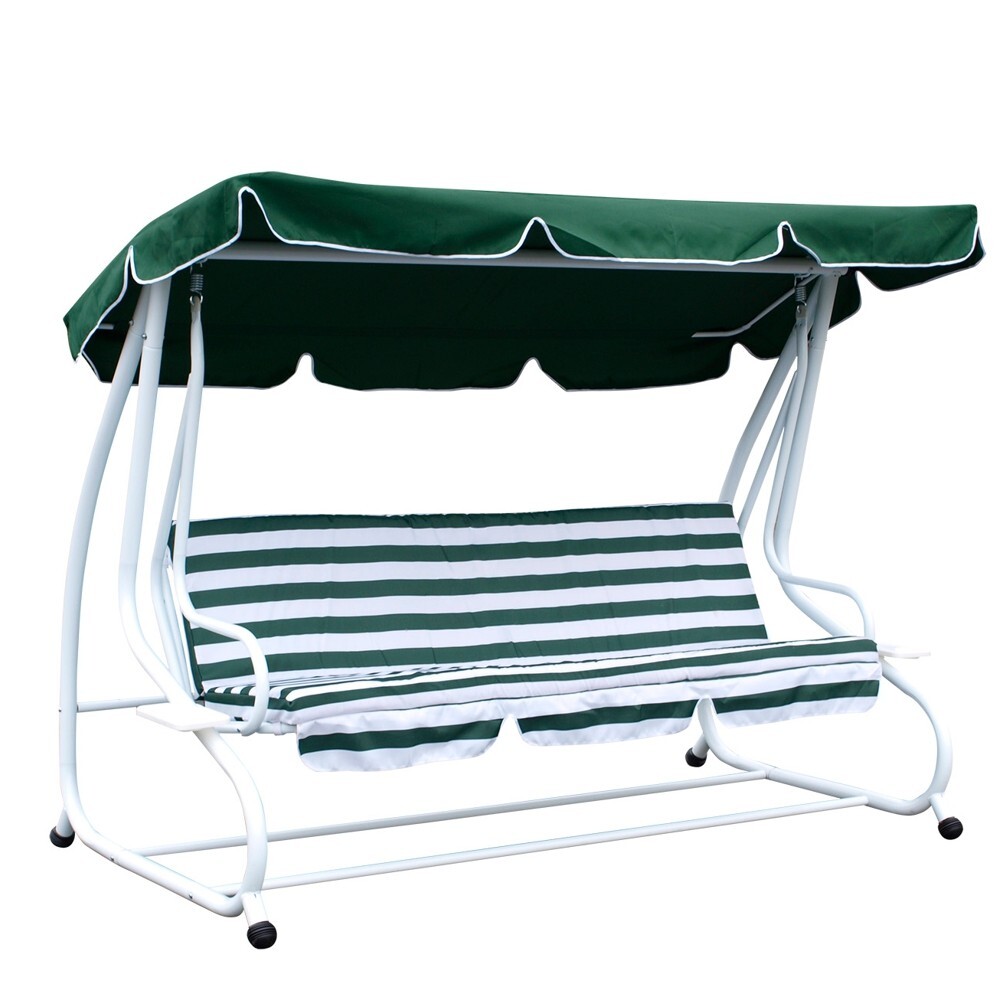 Hollywoodschaukel 4-Sitzer Miami 232x120x164cm weiss/gr&uuml;n