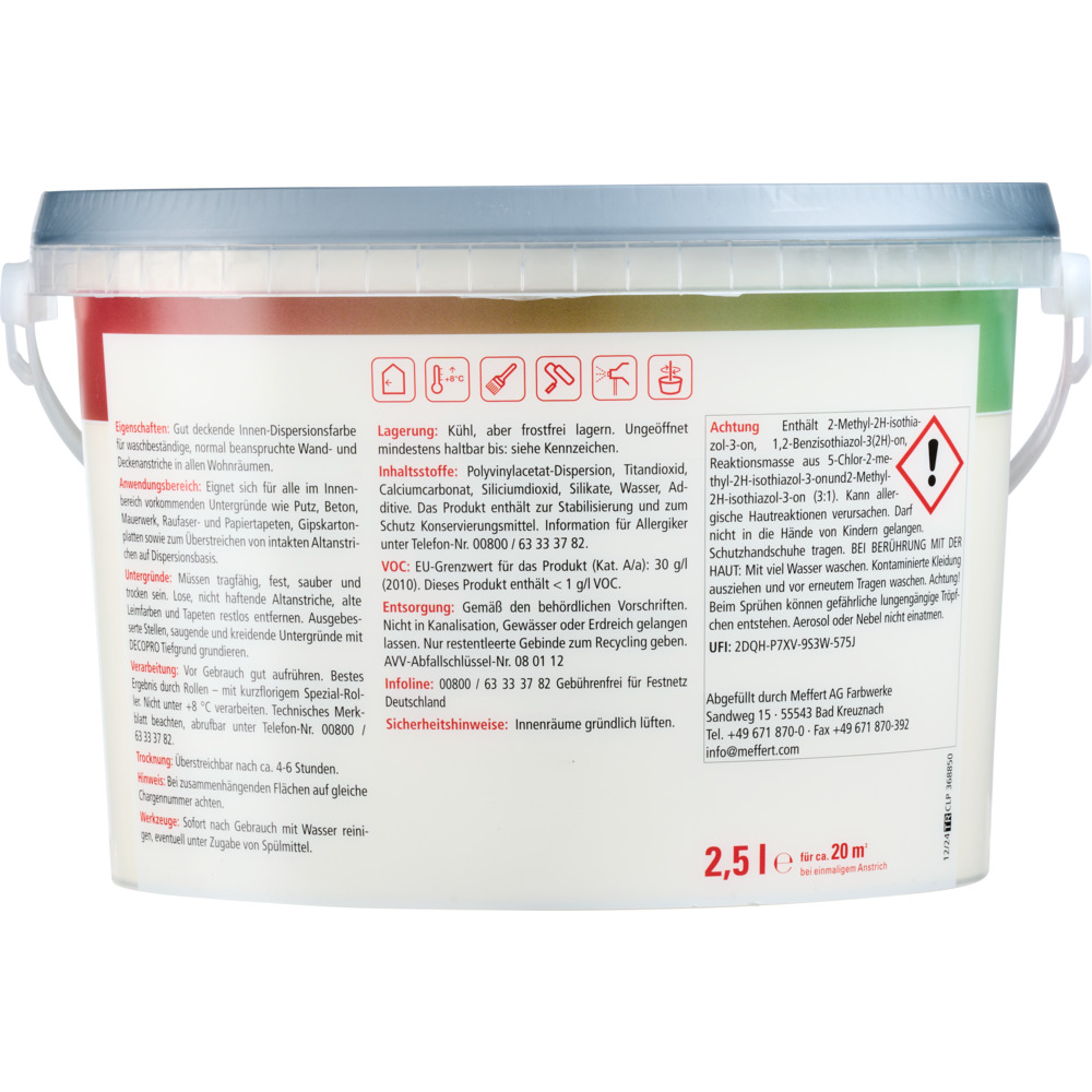 DECOPRO Wandfarbe 2,5 Liter vanille matt image number 1