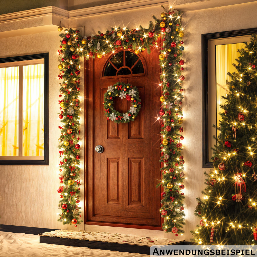 LED-Weihnachtsgirlande 5 m mit Deko und Fernbedienung image number 4