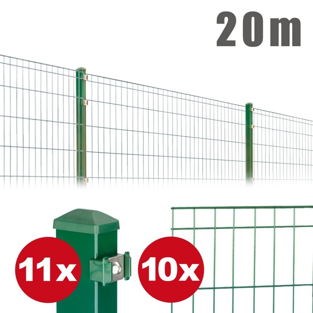 Zaunpaket MICHL ca. 1,0 m x ca. 20 m moosgr&uuml;n verzinkt pulverbeschichtet image number 0