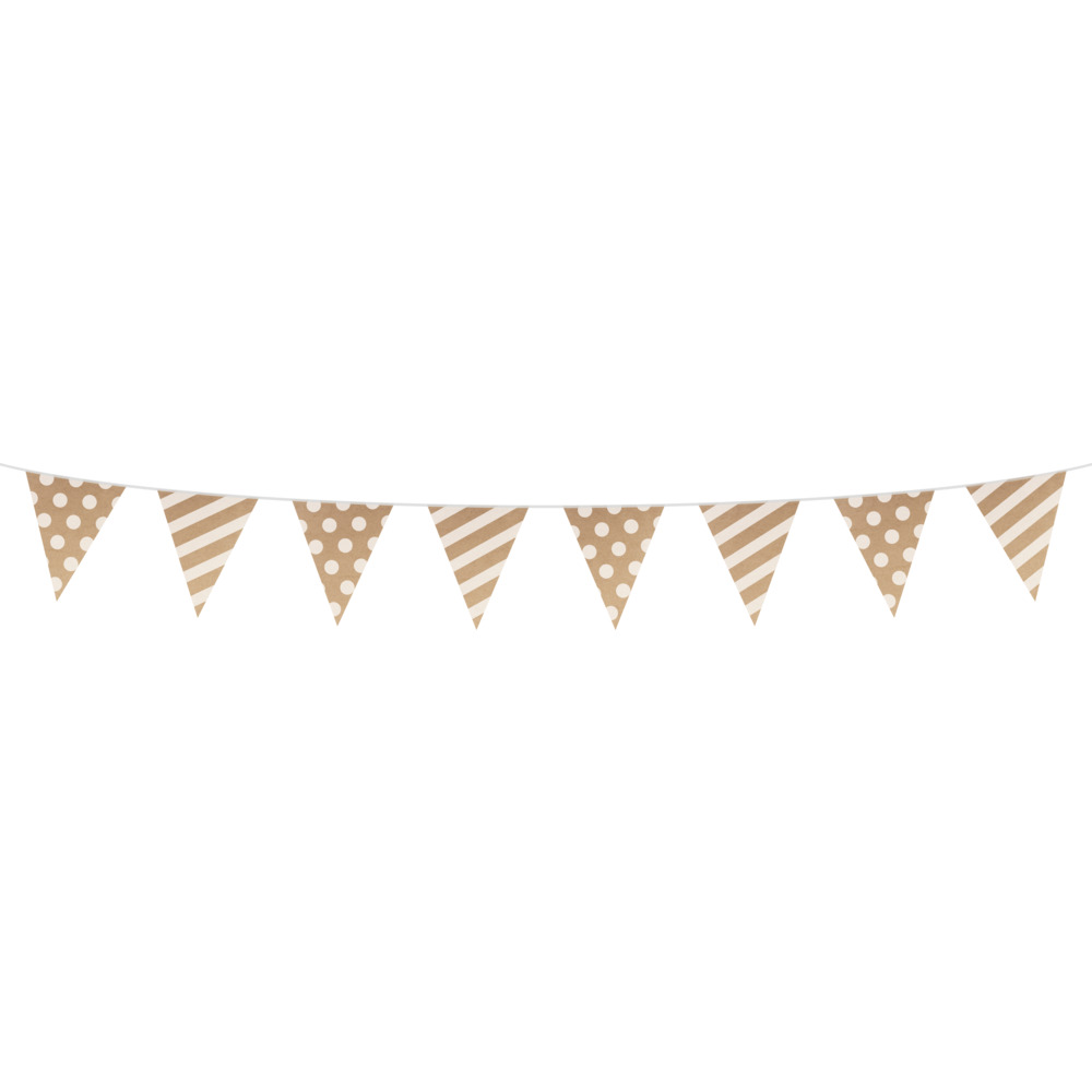 Party-Wimpelkette Kraftpapier 4 m zwei Motive sortiert image number 1