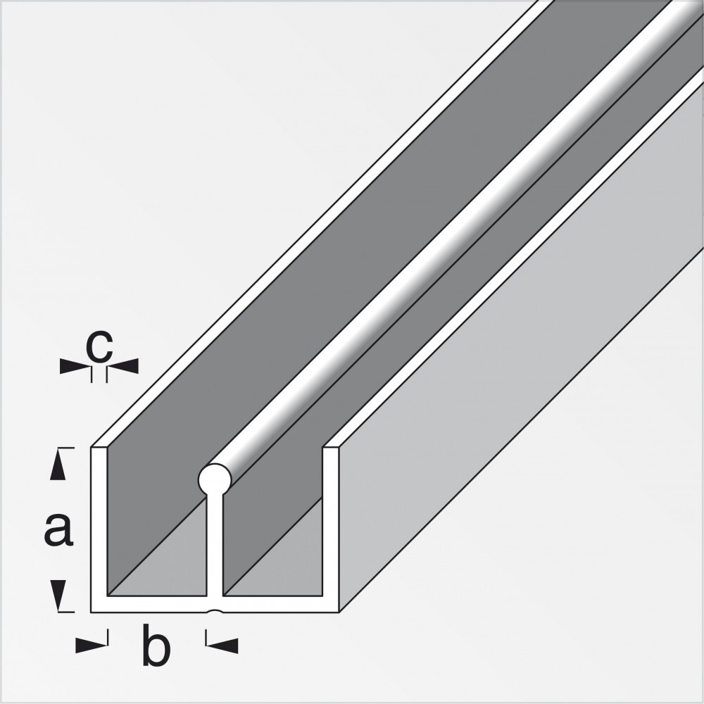 Führungsschienen-Profil unten 6x18x6mm 1m PVC weiss image number 0
