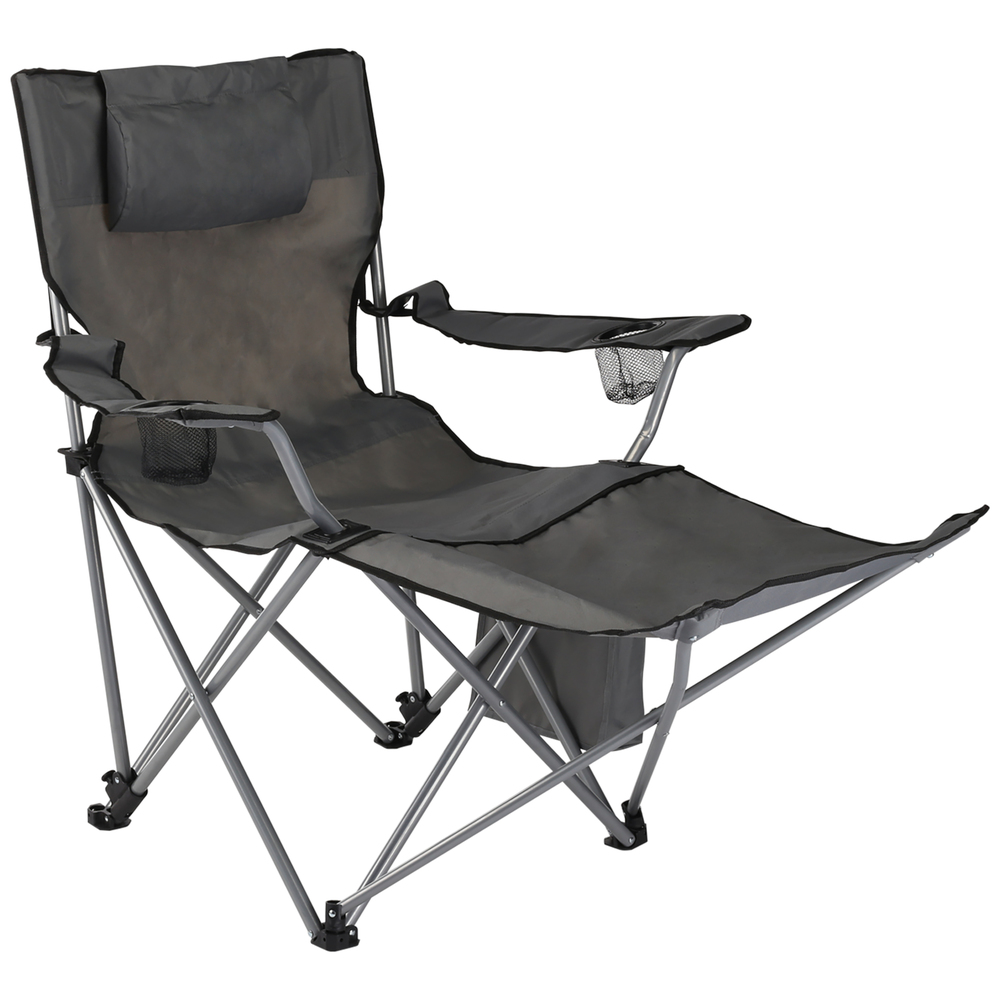 Regiestuhl aus Stahl mit Beinablage