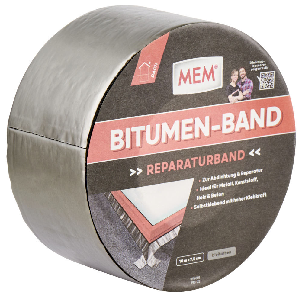 MEM Bitumen-Band bleifarben 7,5cm x 10m
