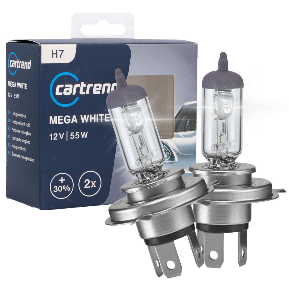 Scheinwerferlampe H7 Mega White 12V 55W, 2 Stück