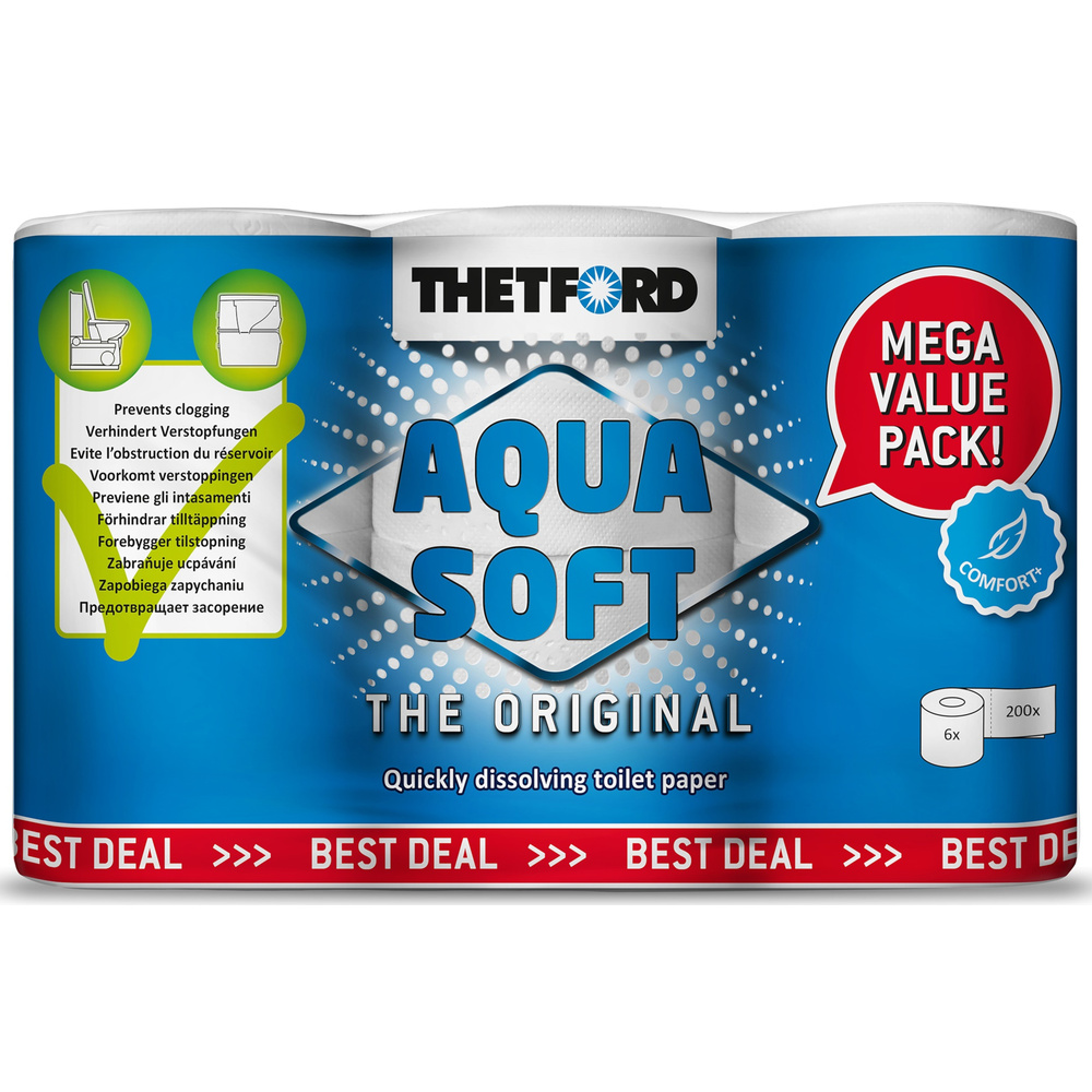 Thetford Aqua Soft WC-Papier 6 Rollen image number 0