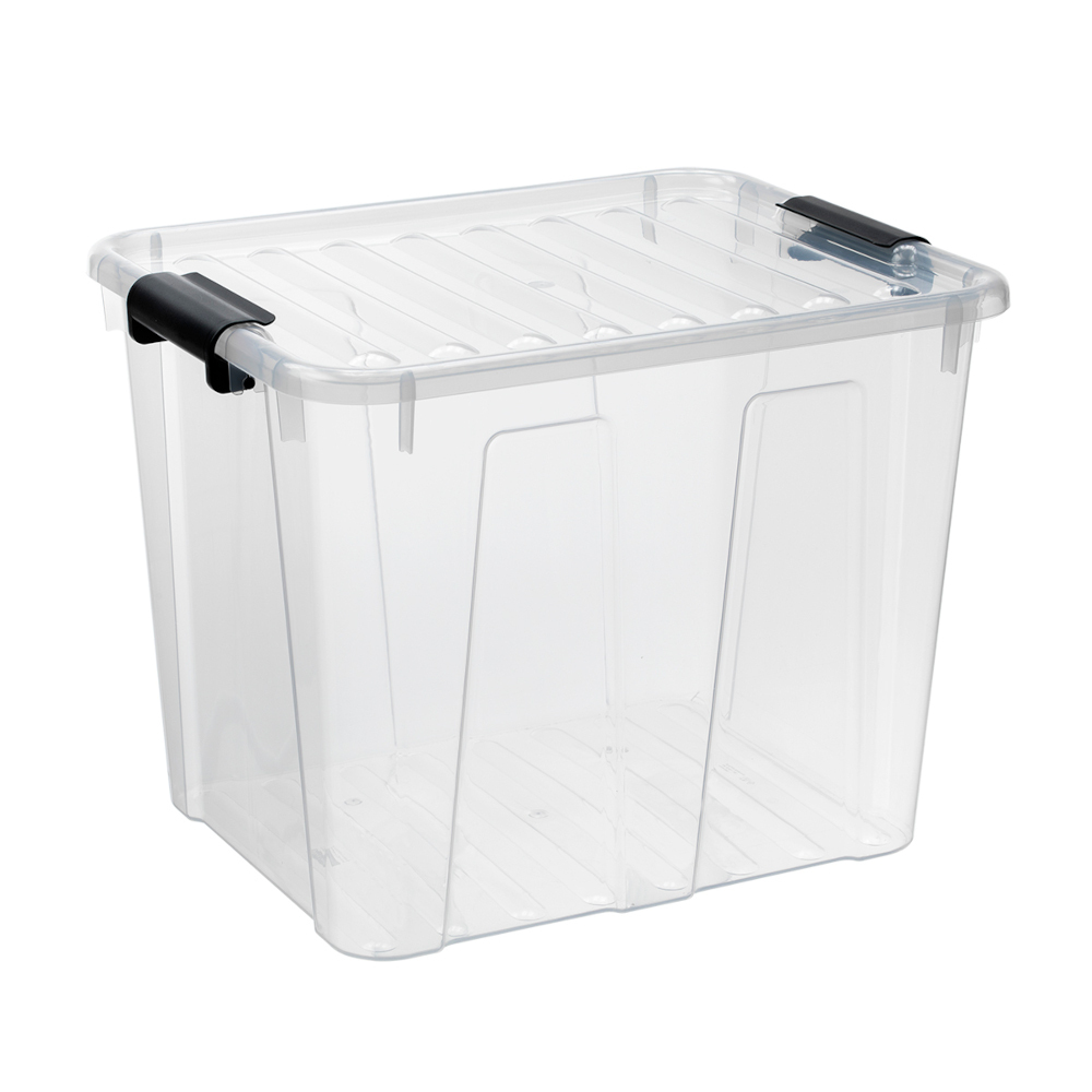 Aufbewahrungsbox 40 Liter mit Deckel, Grau-Transluzent image number 2