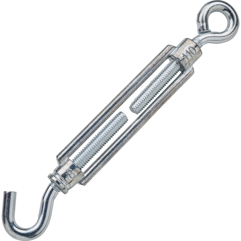 Seilspanner 8 x 110 mm, mit Haken und Öse, Edelstahl image number 0