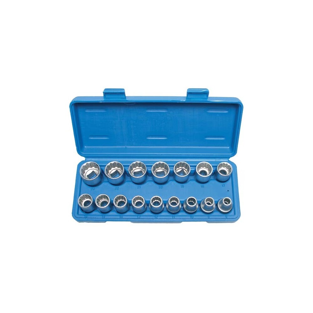 Steckschlüssel-Einsätze 1/2" 8-24mm 12-kant 16-teilig