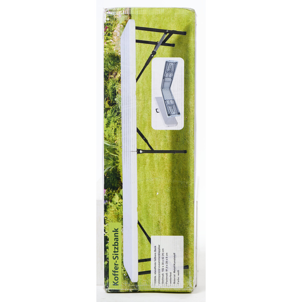 Klappsitzbank 180x28x43,5 cm aus HDPE in Weiß image number 8