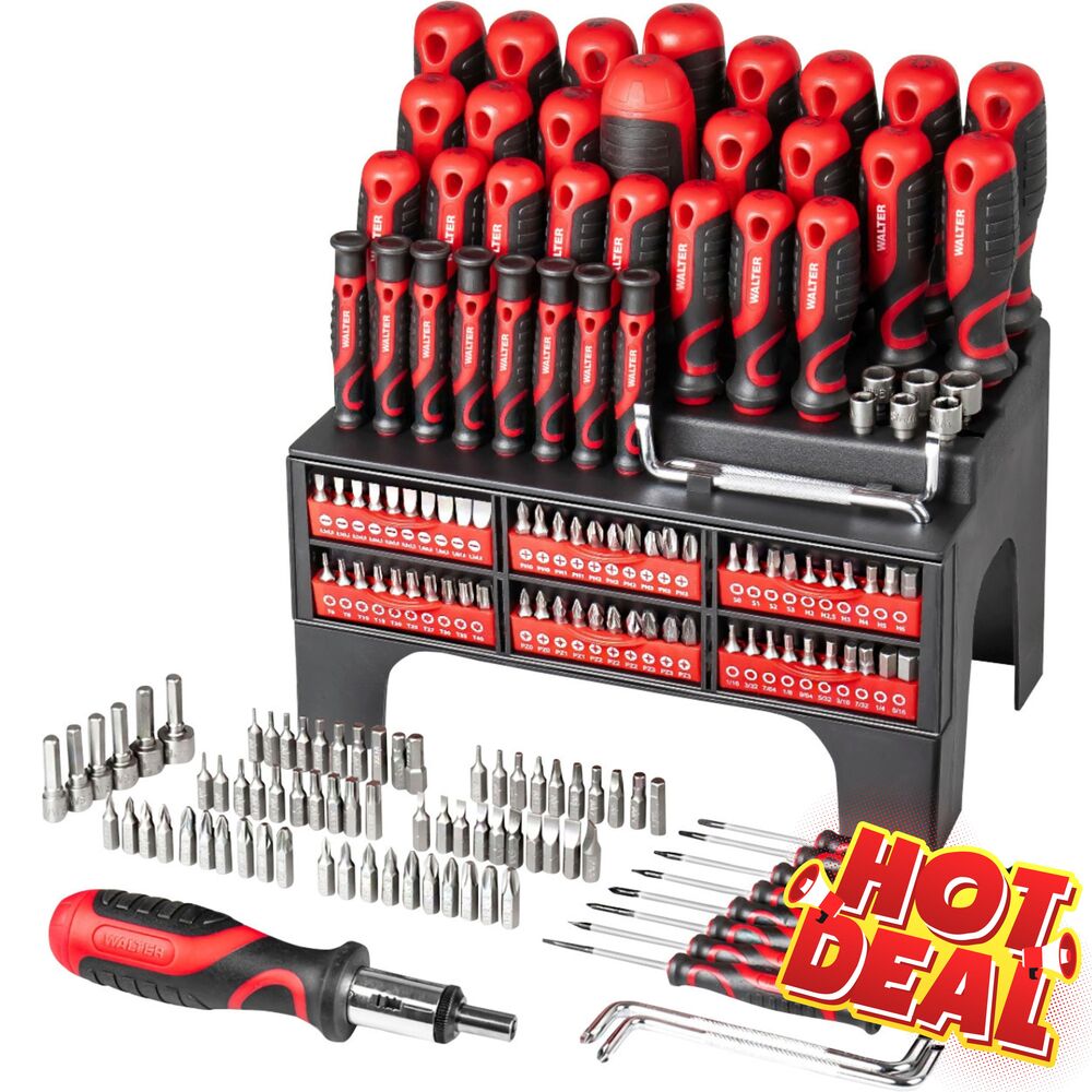 WALTER XXL-Schraubendreher- und Bitset 100-teilig