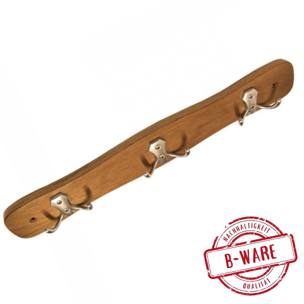 Kleiderhaken Eiche mit goldenen Haken B-Ware