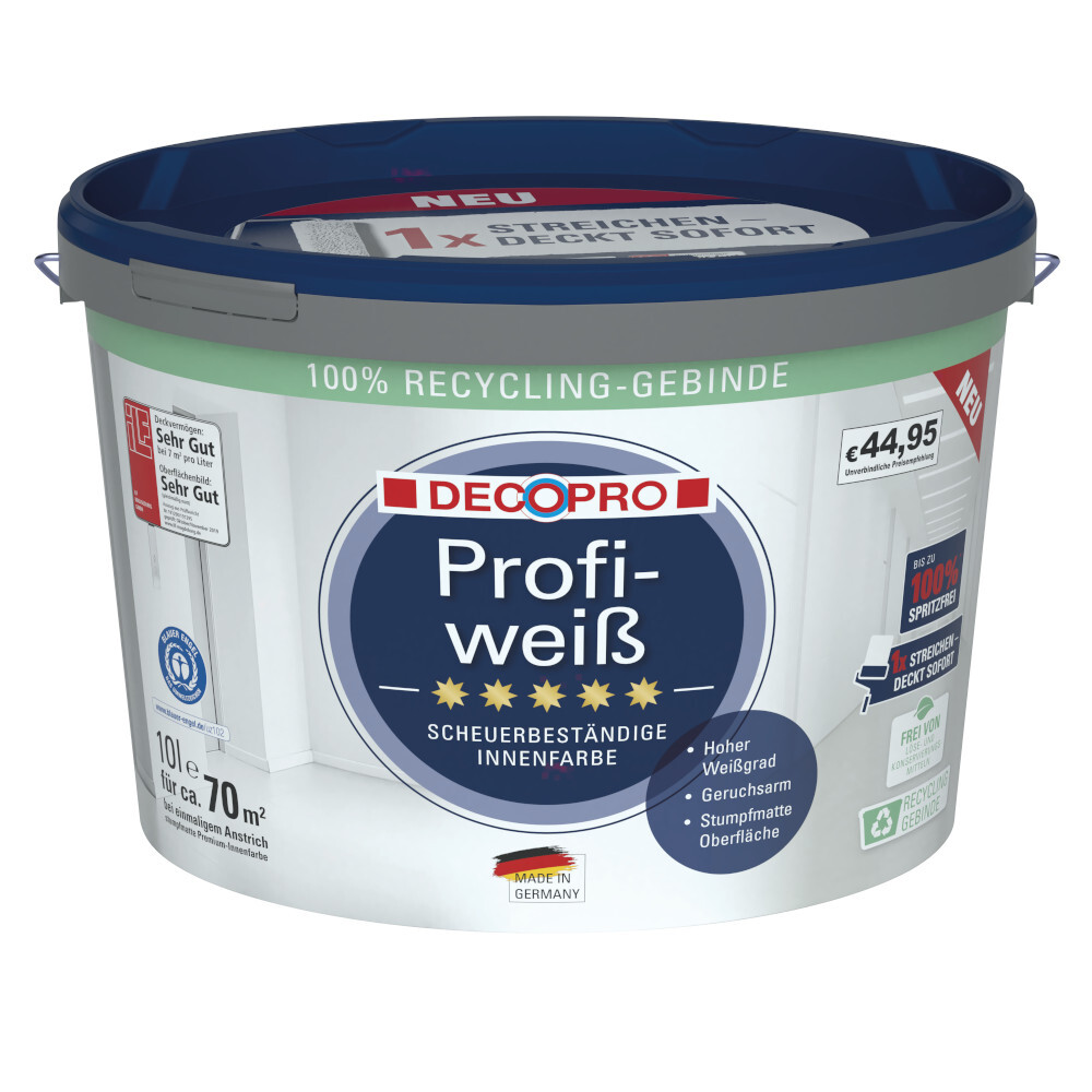 DECOPRO Profiweiß 10 Liter matt hochdeckend image number 0