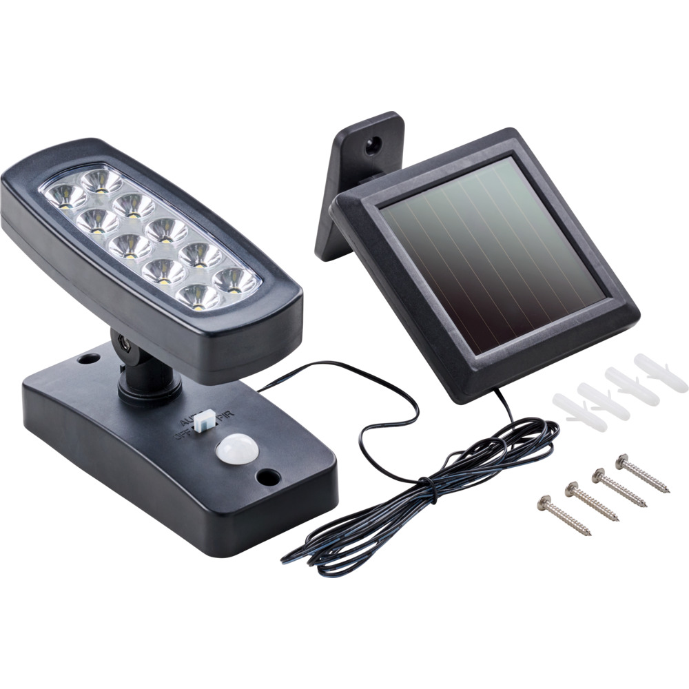 LED Solar-Gartenleuchte mit Bewegungsmelder schwarz