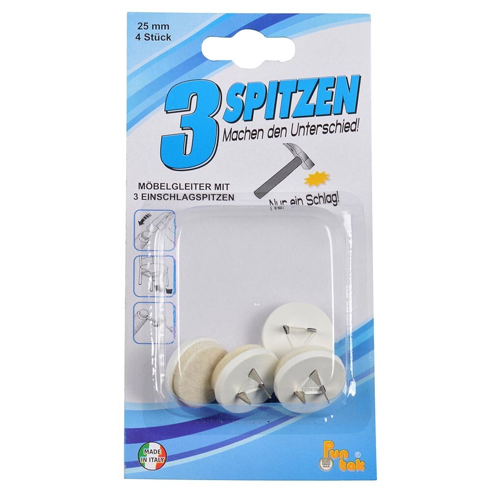 Nagel Filzgleiter-Set 4 Stück 25 mm in Weiß