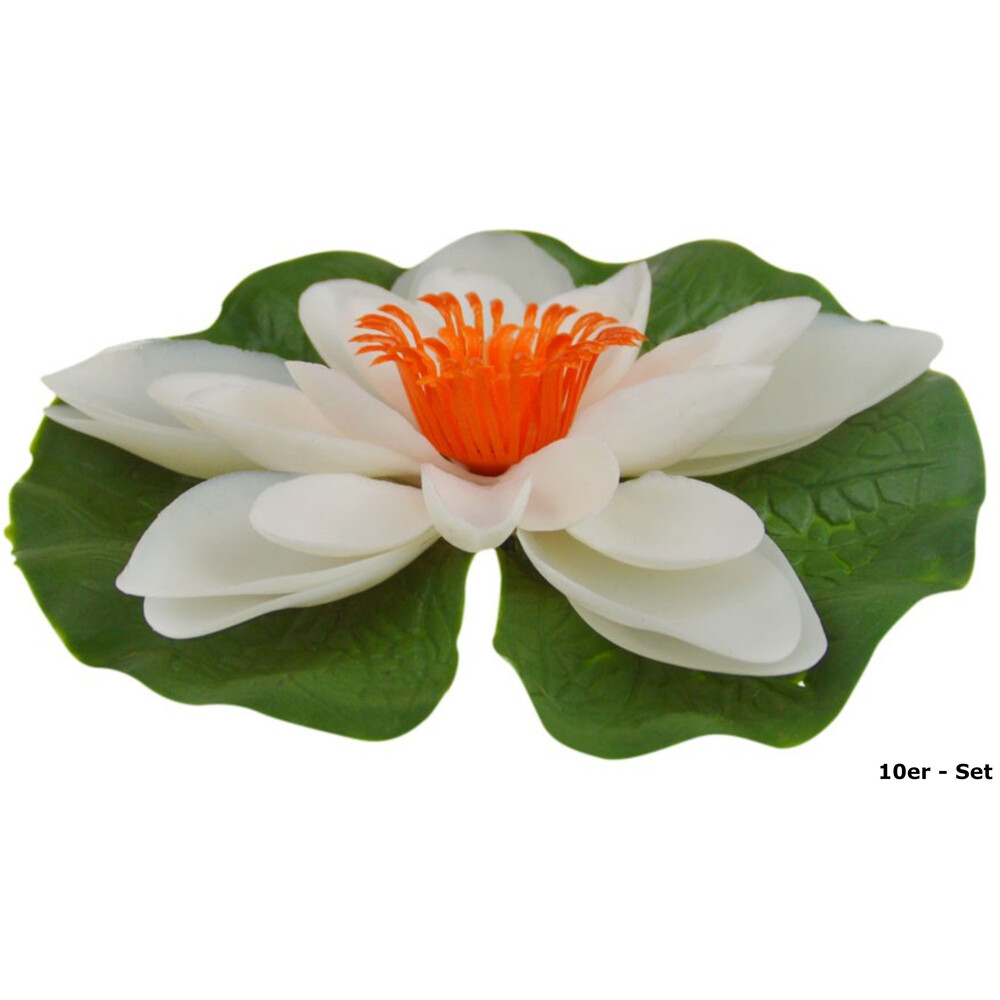 GARDENA Seerose Kunststoff &Oslash;13 cm wei&szlig;, 12 St&uuml;ck - B-Ware