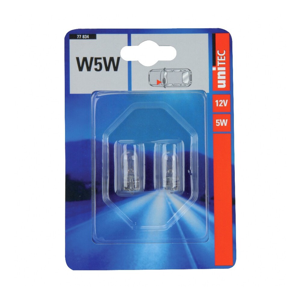 Glassockellampe W5W, 2 Stück, 12V, 5W