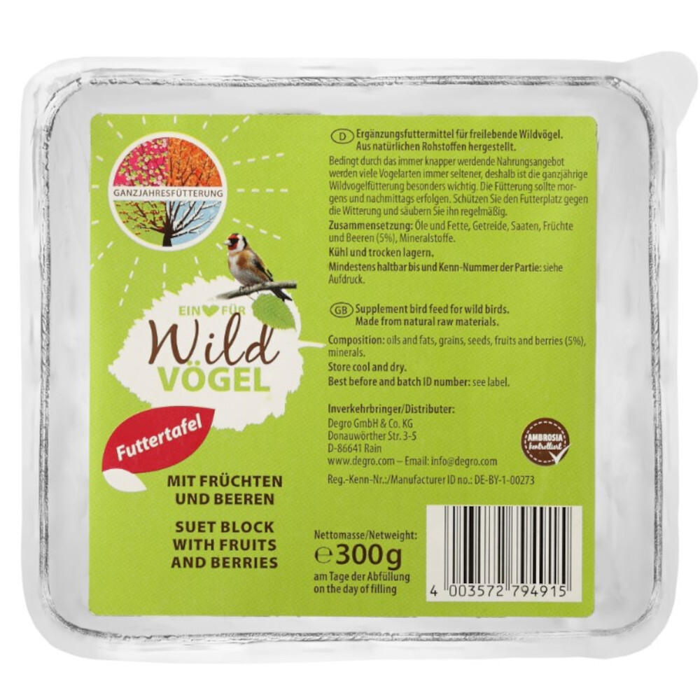Vogelfutter Buffet mit Früchten und Beeren 300 g