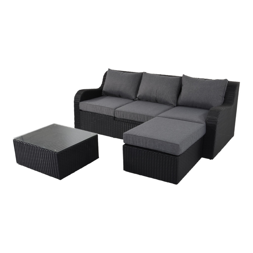 Multifunktionsbank Pandora Black mit Aluminiumgestell und Hockern image number 2