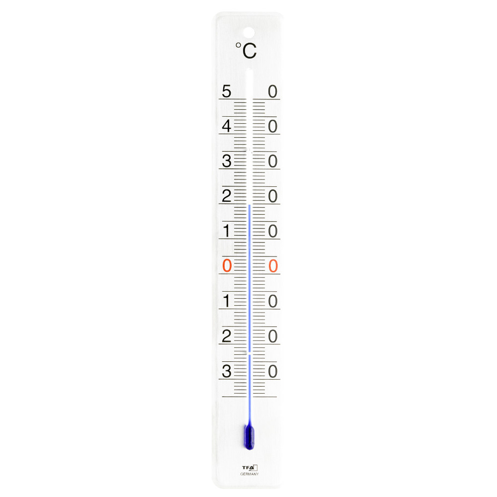 Thermometer in Weiß aus gebürstetem Edelstahl image number 0