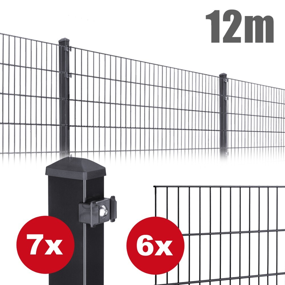 Zaunpaket PICO ca. 1,2 m x ca. 12 m anthrazit verzinkt pulverbeschichtet image number 0