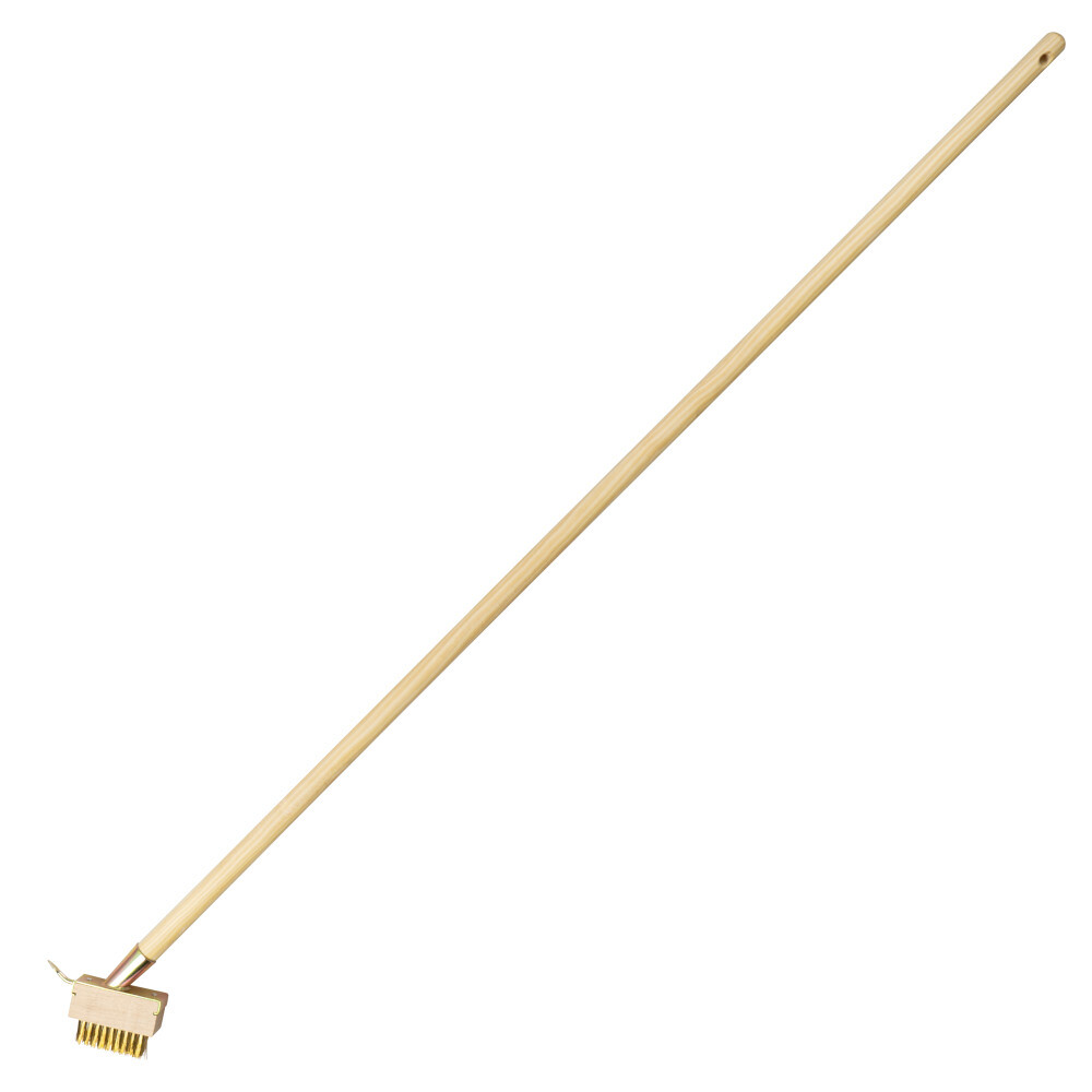 Fugenbürste mit Stahlkratzer, Metallborsten und Holzstiel