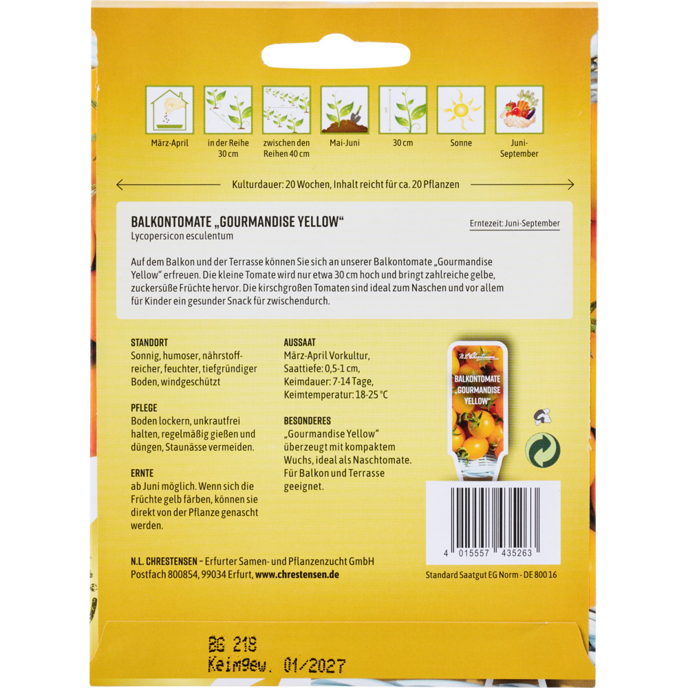 Saatgut Balkontomate Gourmandise Yellow image number 1