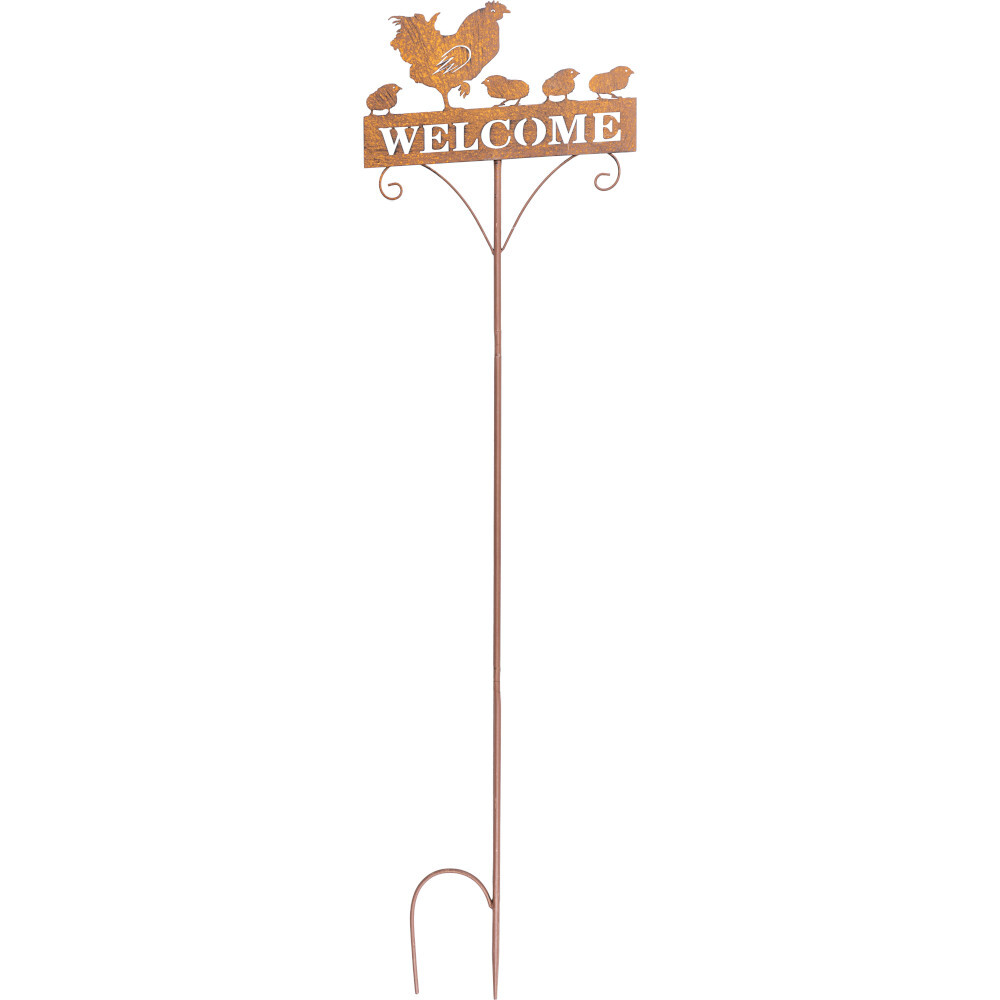 Gartenstecker "Willkommen" ca. 120 cm hoch in Rost-Optik image number 2