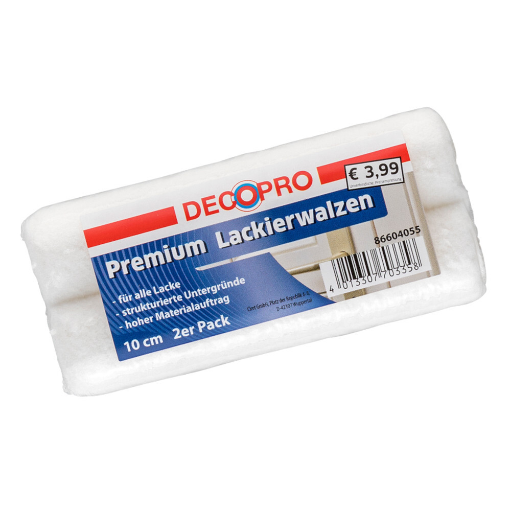 DECOPRO Premium Lackierwalzen-Set rau 10 cm 2 Stück