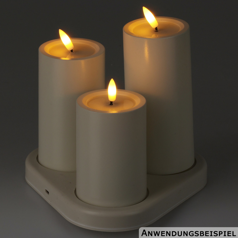 LED Kerze wiederaufladbar 3er Set, Farbauswahl image number 6