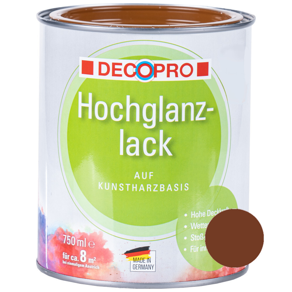 DECOPRO Hochglanzlack lehmbraun RAL 8003 für innen und außen