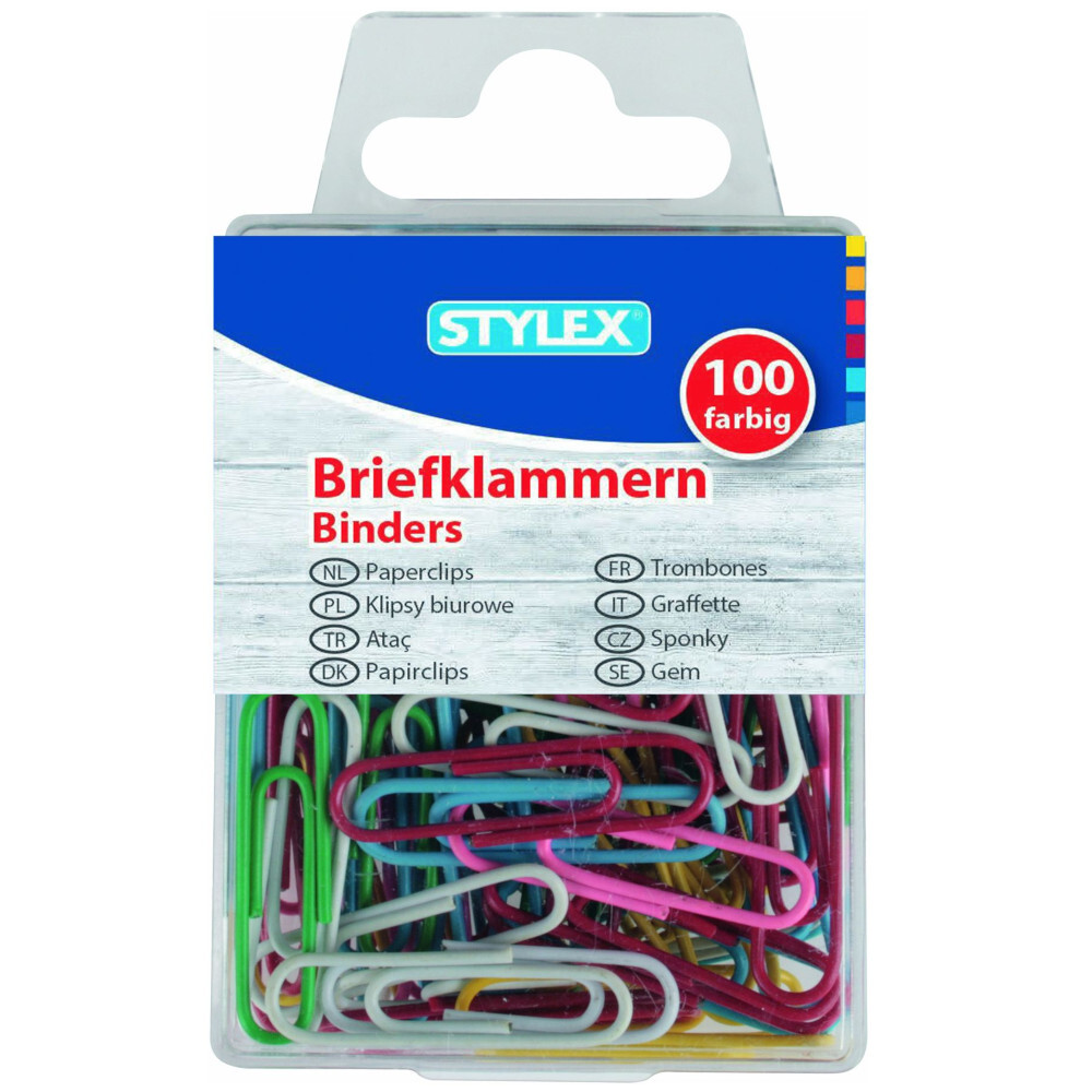 Büroklammern 100 Stück Metalldraht farbig sortiert 32 mm