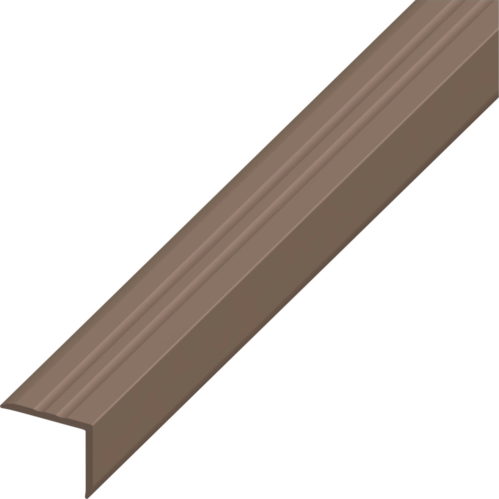 Treppen-Profil schmal 100 x 2,5 x 2,1 cm aus Hart-PVC braun