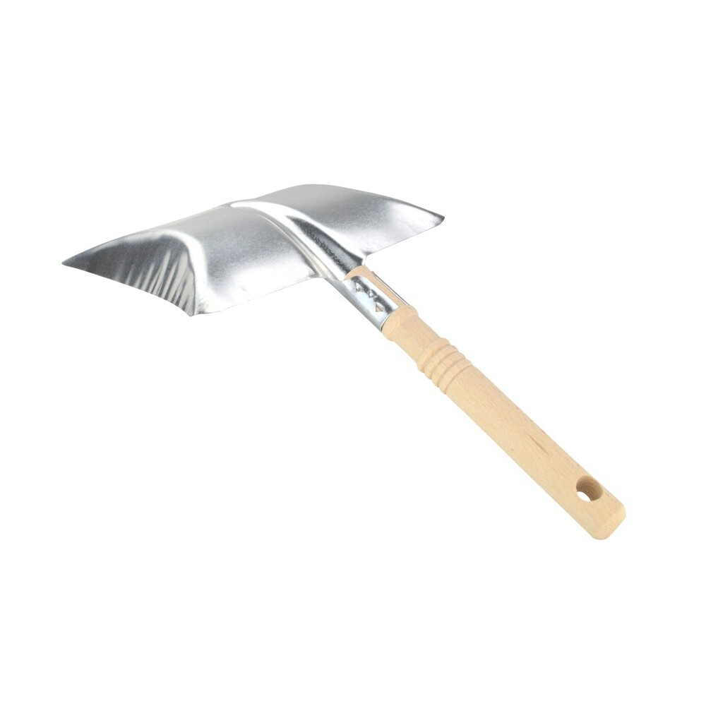 Kohleschaufel aus Metall verzinkt, mit Holzgriff image number 1