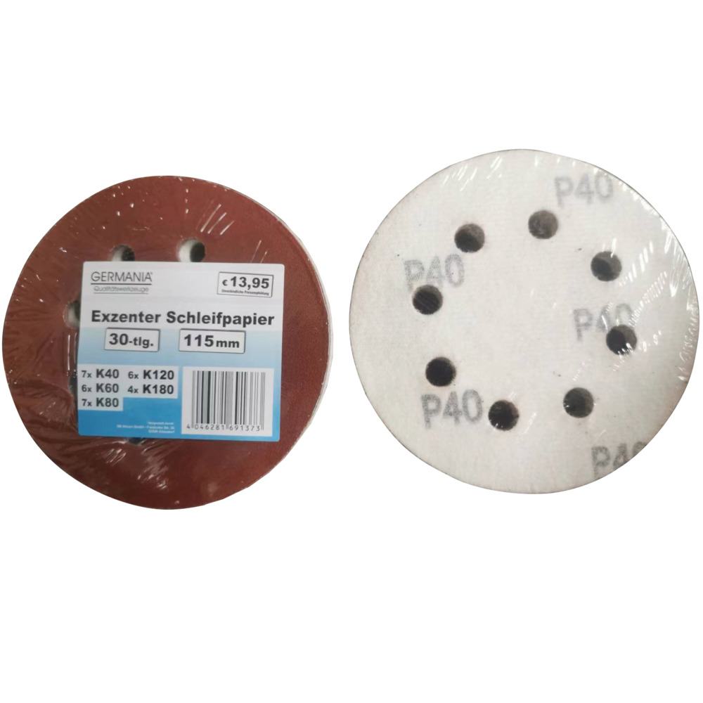 GERMANIA® Schleifpapier-Set 115 mm 30-teilig von K40-180 für Exzenterschleifer image number 1
