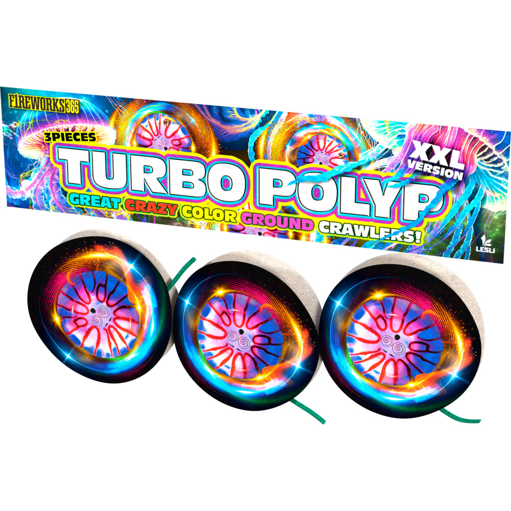 Turbo Polyp - rotierende Feuerfontänen, 3 Stück
