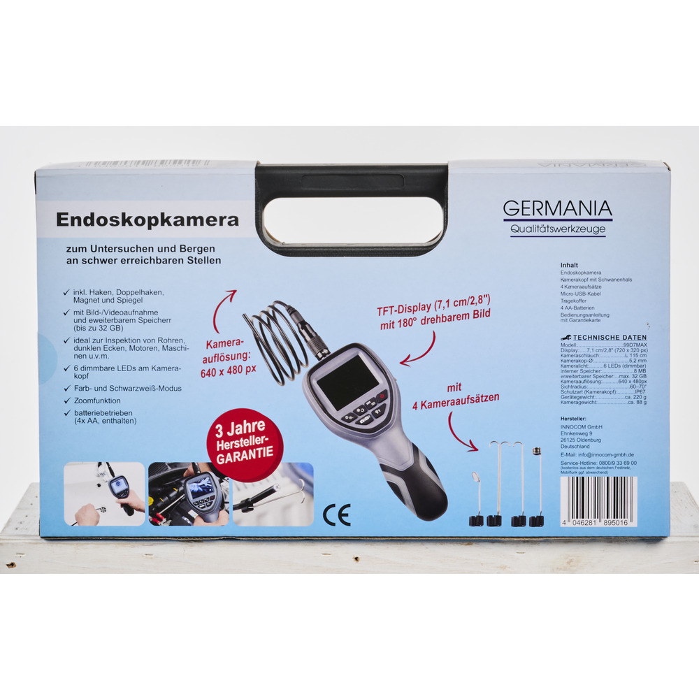 GERMANIA® Endoskopkamera mit 7 cm Farbdisplay image number 3