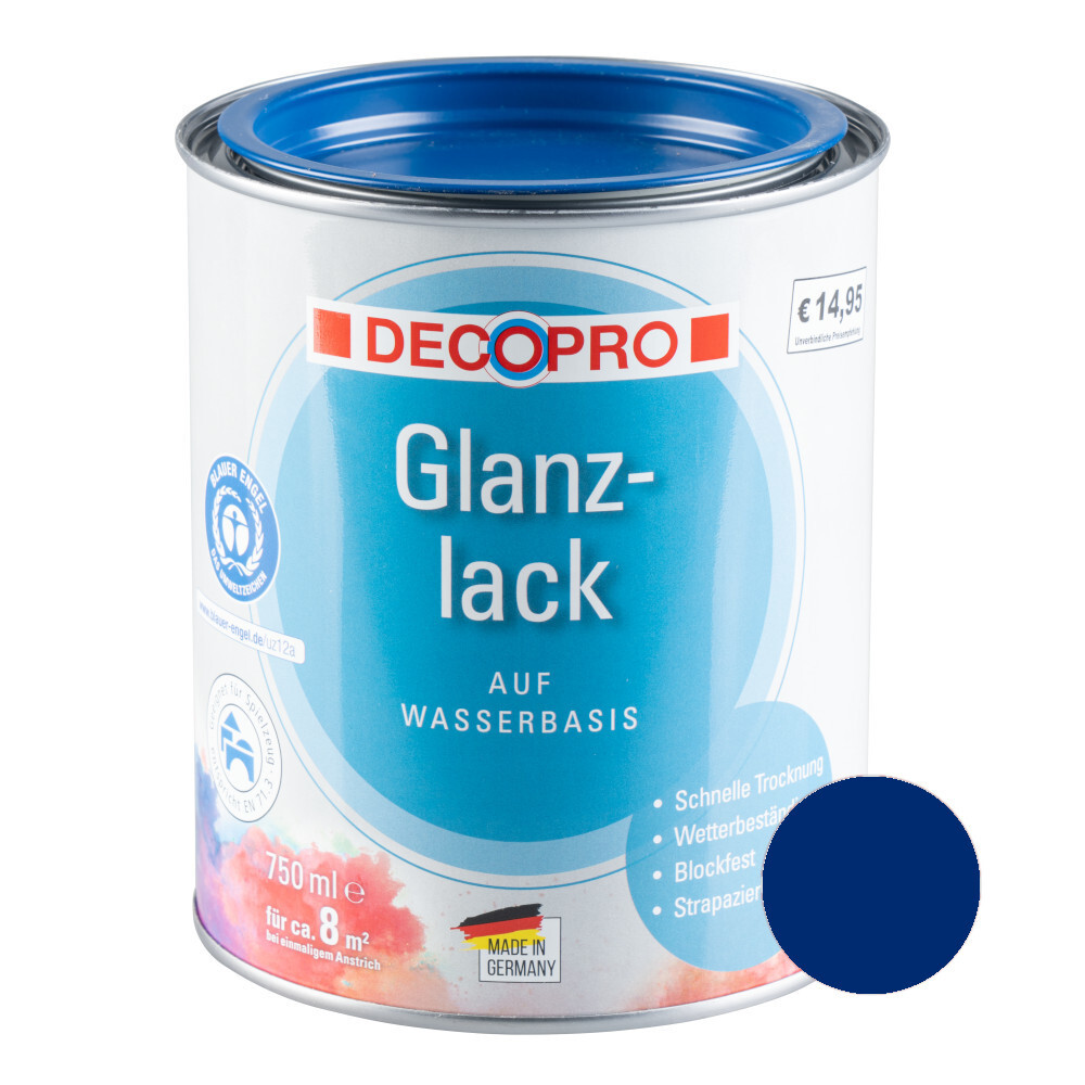 DECOPRO Acryl Glanzlack enzianblau RAL 5010 für innen und außen image number 0