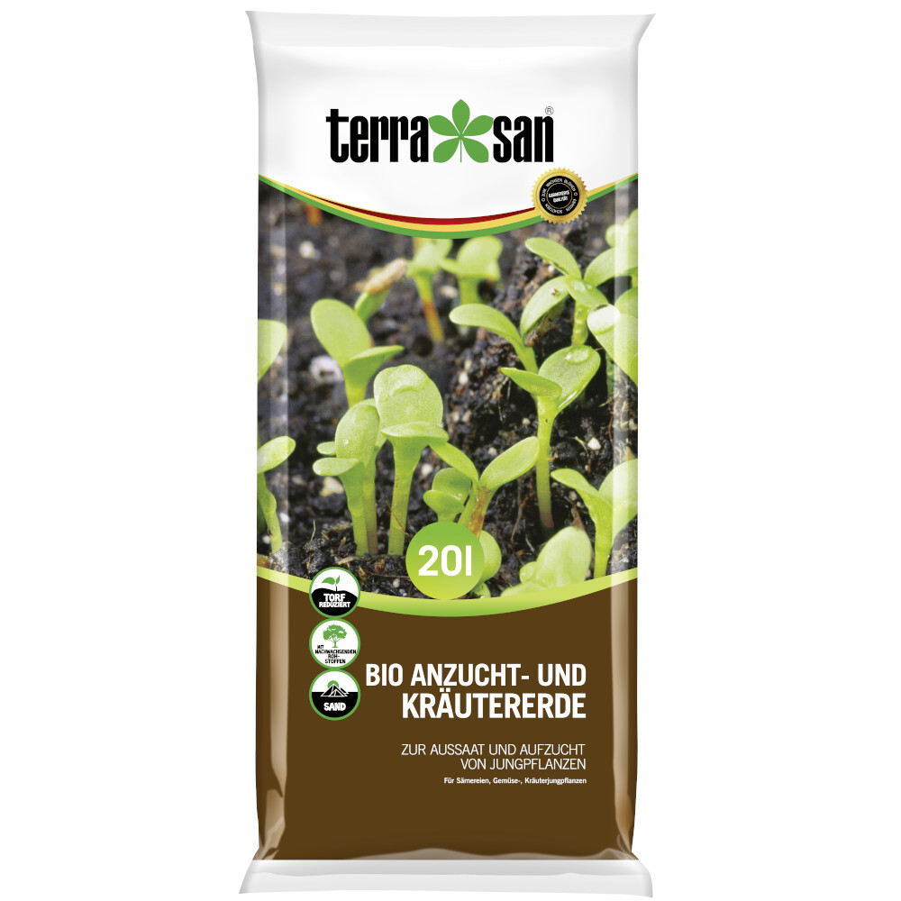 terrasan® Bio Anzucht- und Kräutererde 20 Liter, torfreduziert