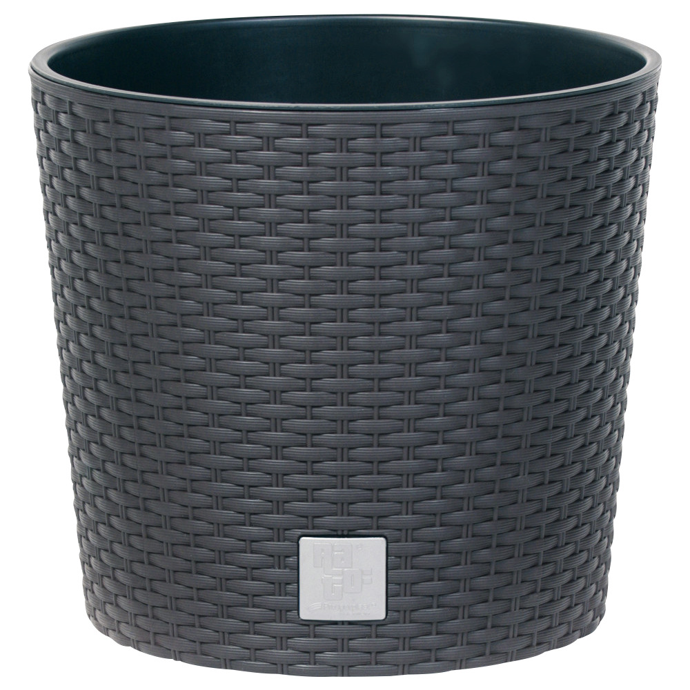Prosperplast Blumentopf Rato Round in Anthrazit mit Einsatz Ø 200 mm