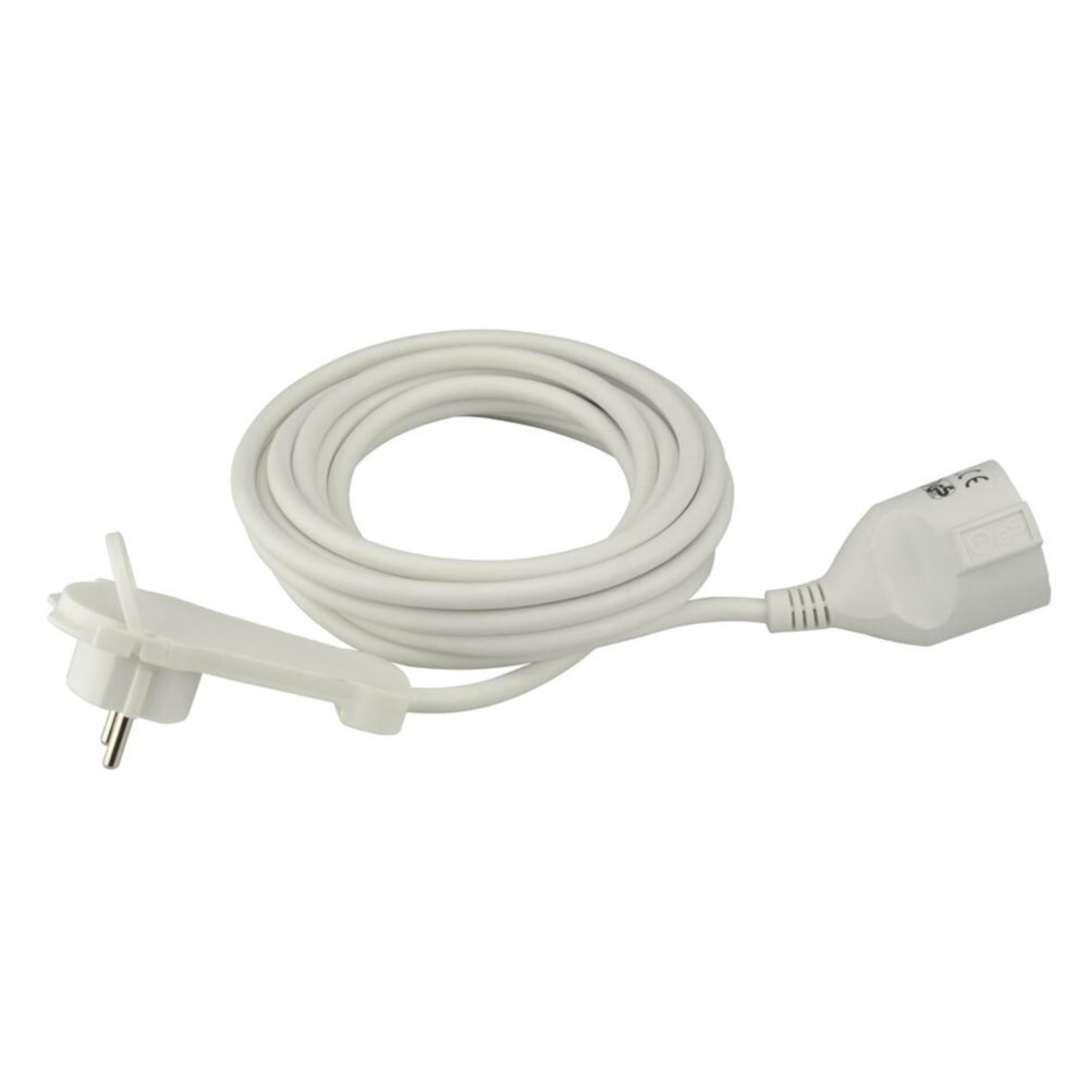 Verlängerungskabel Flachstecker 5 m, weiß, innen