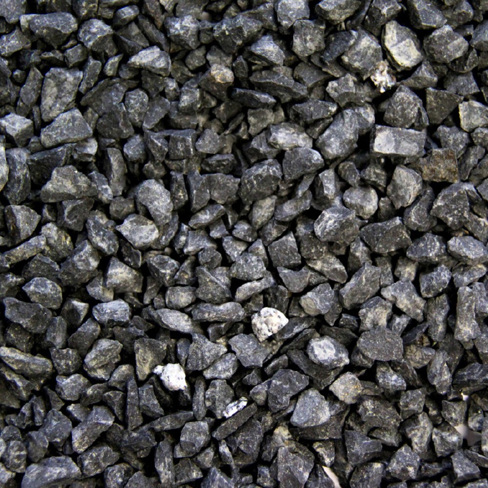 Basaltsplitt im 25kg Sack mit 11 bis 22 mm Körnung in anthrazit