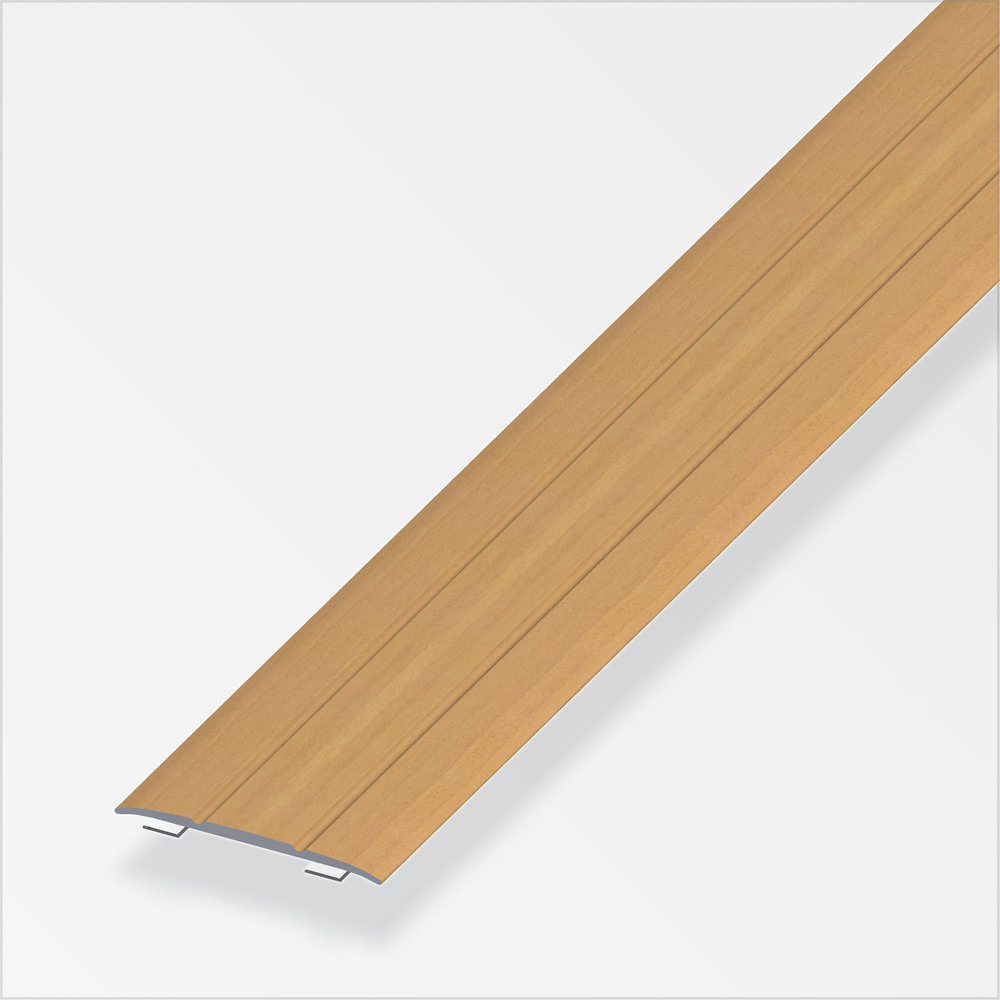 &Uuml;bergangsprofil Aluminium pulverbeschichtet 1000 x 37 x 2,5 mm Holzoptik Buche selbstklebend image number 0
