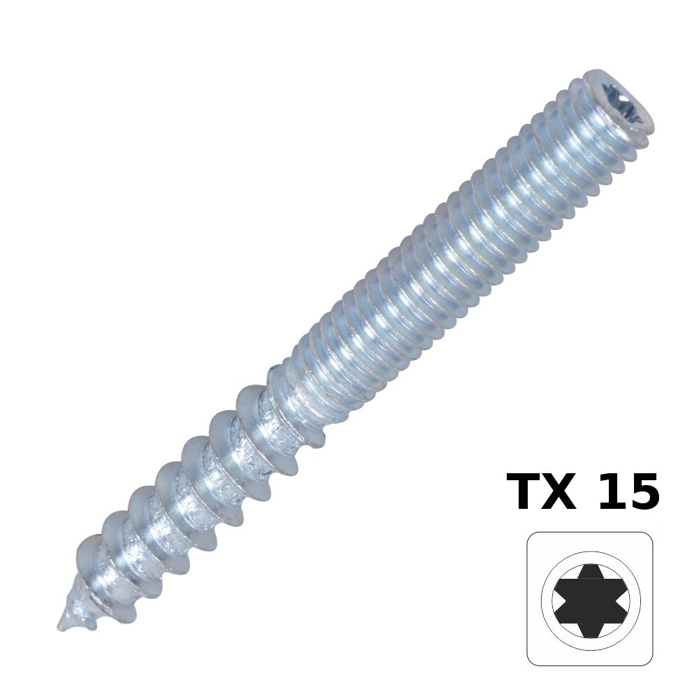 Stockschraube 6,0x50mm TX Innensechsrund galvanisch verzinkt 3 Stück