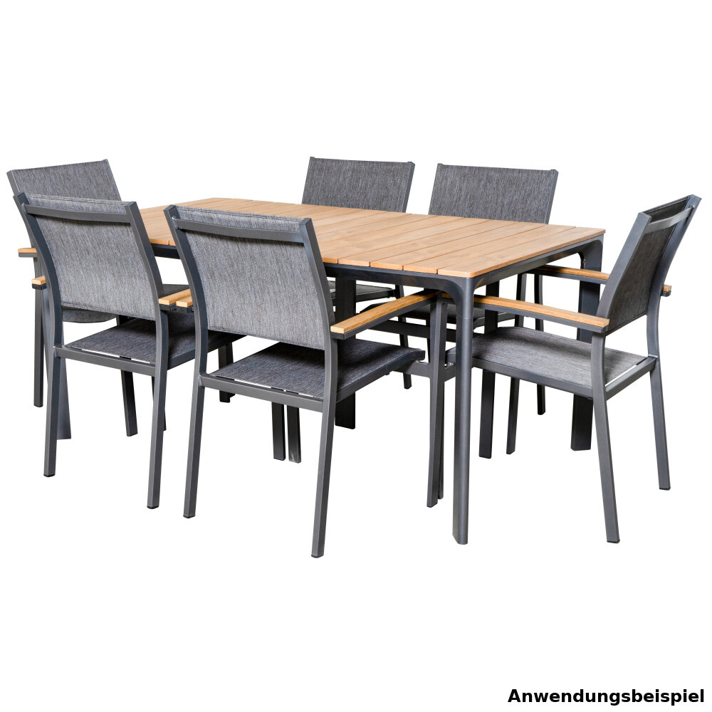 Gartentisch „Arezzo“ Nonwood 160 x 90 x 74 cm in Teakoptik mit Aluminiumgestell image number 3
