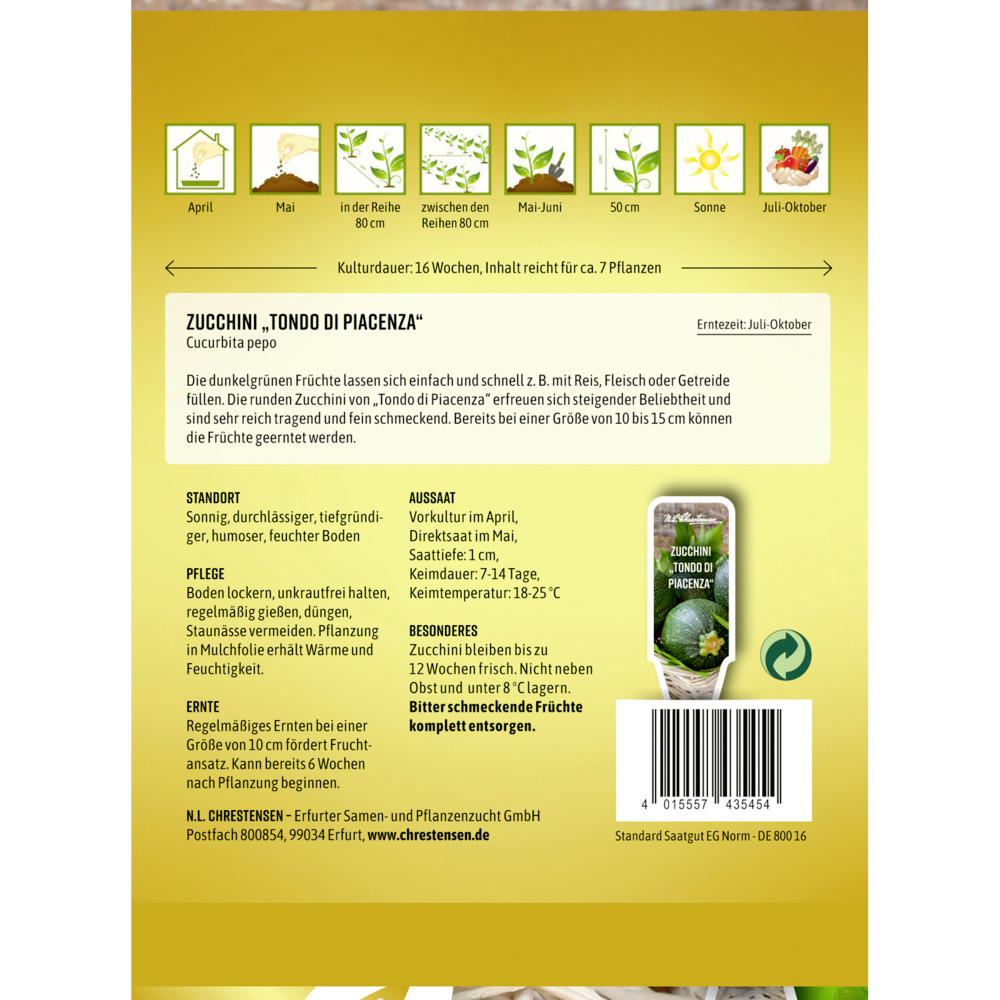 Saatgut Zucchini Tondo di Piacenza image number 1